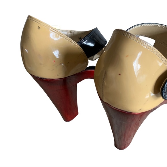 Steve Madden Casita black, brown, and tan chunky heel shoes, size 9 - Picture 8 of 14